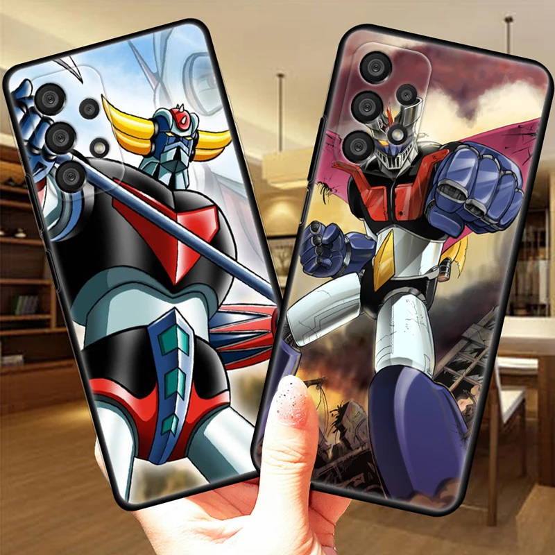 Anime OVNI Robot grandizer para Samsung A73 A72 A71 A53 A52 A51 A42 A33 A32 A23 A22 A21S A13 A12 A03 A02 funda negra para teléfono - imagen 2