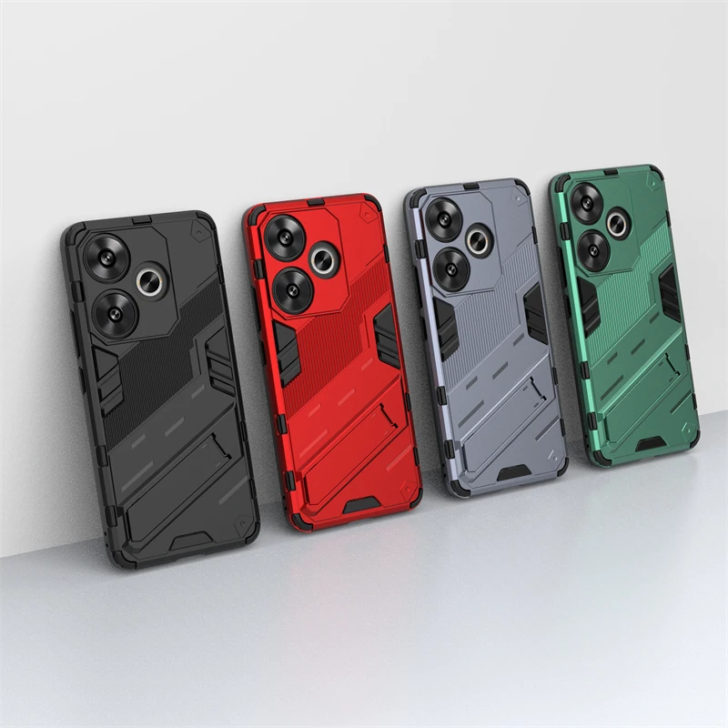 Funda protectora para Xiaomi POCO M6, carcasa de silicona Invisible con soporte para teléfono, M6