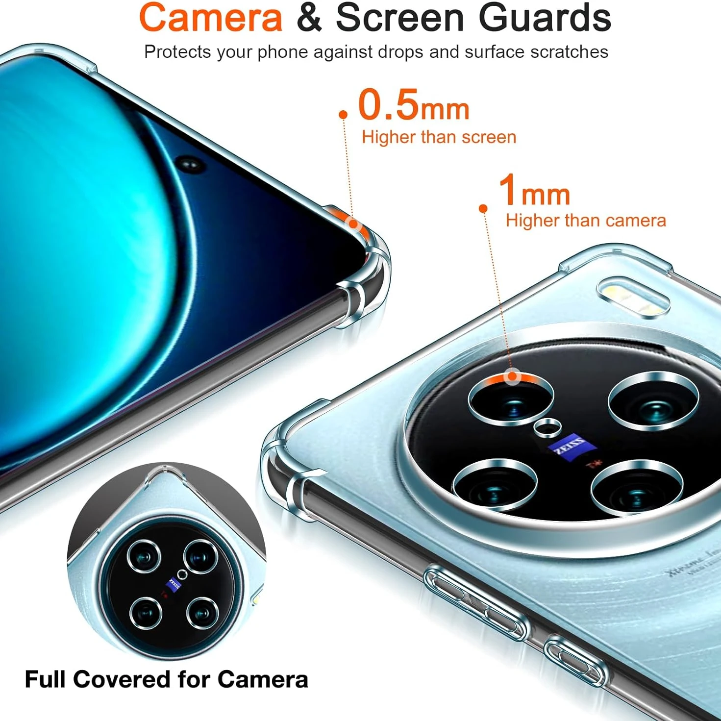 Funda de TPU a prueba de golpes de cuatro esquinas para VIVO X100 Pro X90 Pro + Plus, funda protectora transparente, Fundas Coque - imagen 2