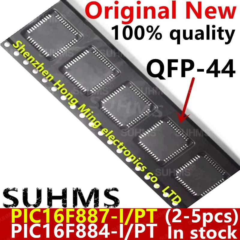 (2-5 piezas) 100% nuevo PIC16F884-I/PT PIC16F887-I/PT PIC16F884 PIC16F887 QFP-44
