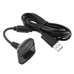 Cable Carga USB Mando Xbox 360 – Negro y Gris Resistente