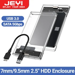 JEYI Caja HDD externa USB a SATA – compatible HDD/SSD con ventana