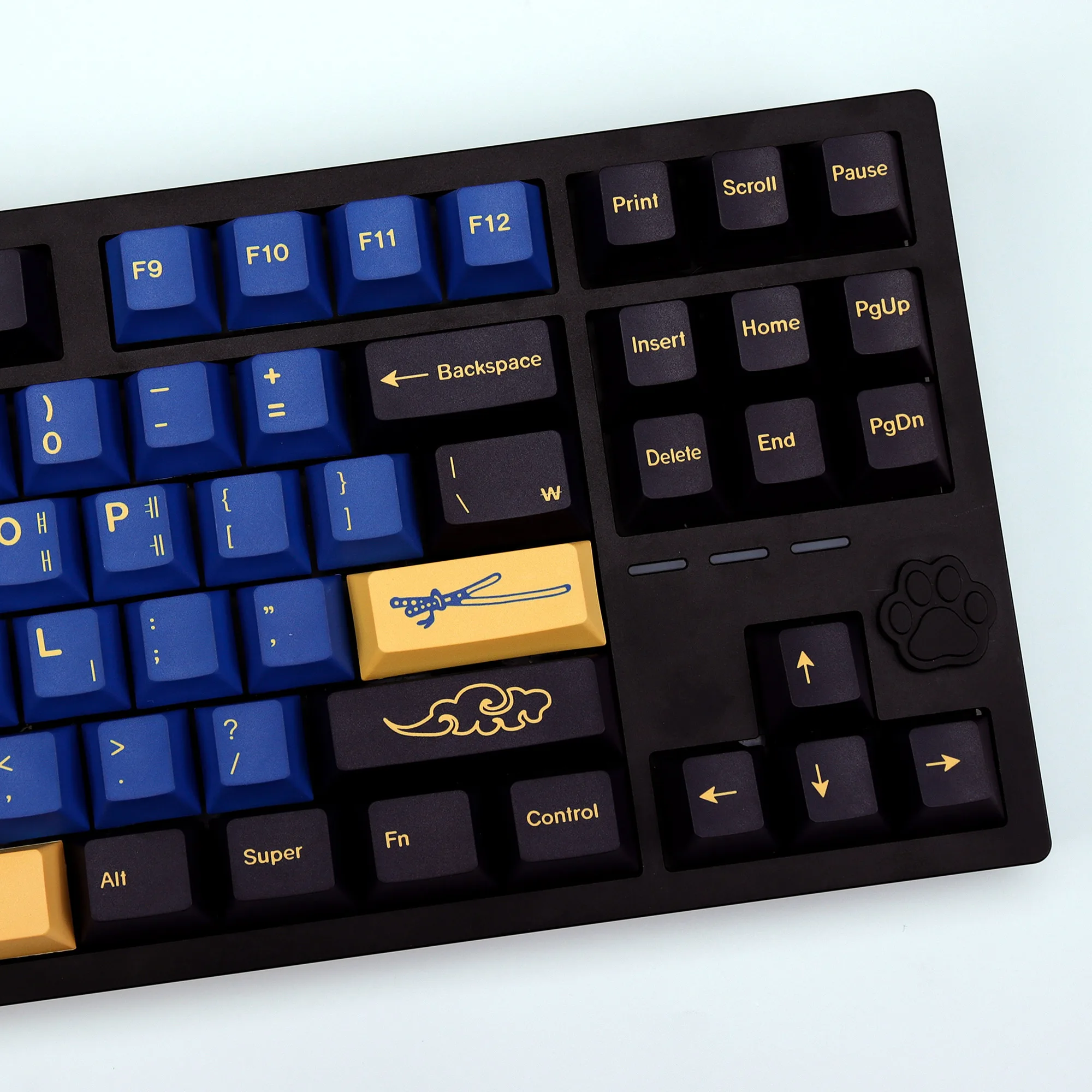 KBDiy Retro GMK azul samurái Keycap coreano Cherry Alice Split Space PBT Keycaps personalizado para Aula F75 60 Teclado mecánico Gamer - imagen 3