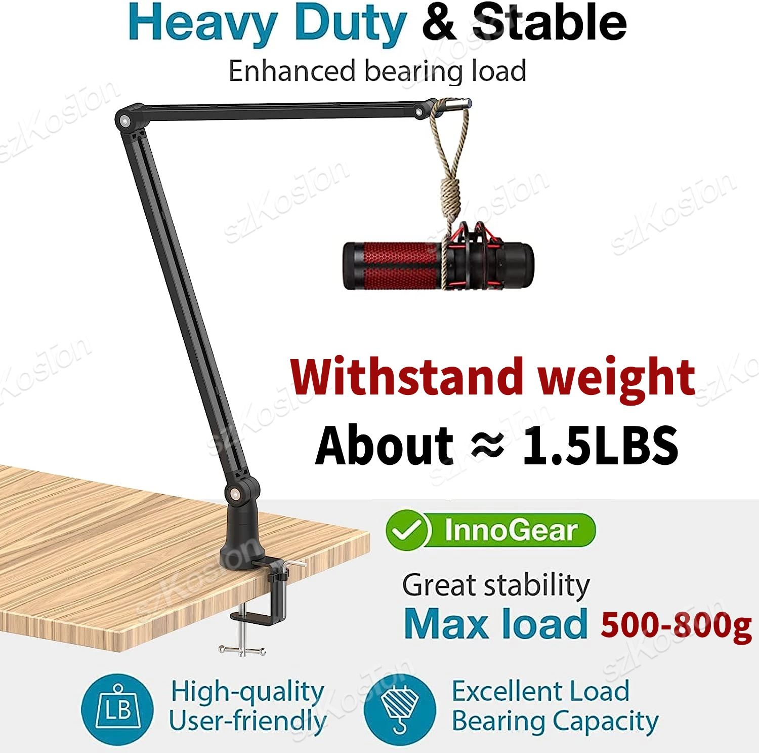 Soporte de micrófono de Metal ajustable para transmisión de juegos, micrófono condensador USB, suspensión, brazo de tijera para A8 A6V K688 K669 K658 - imagen 4