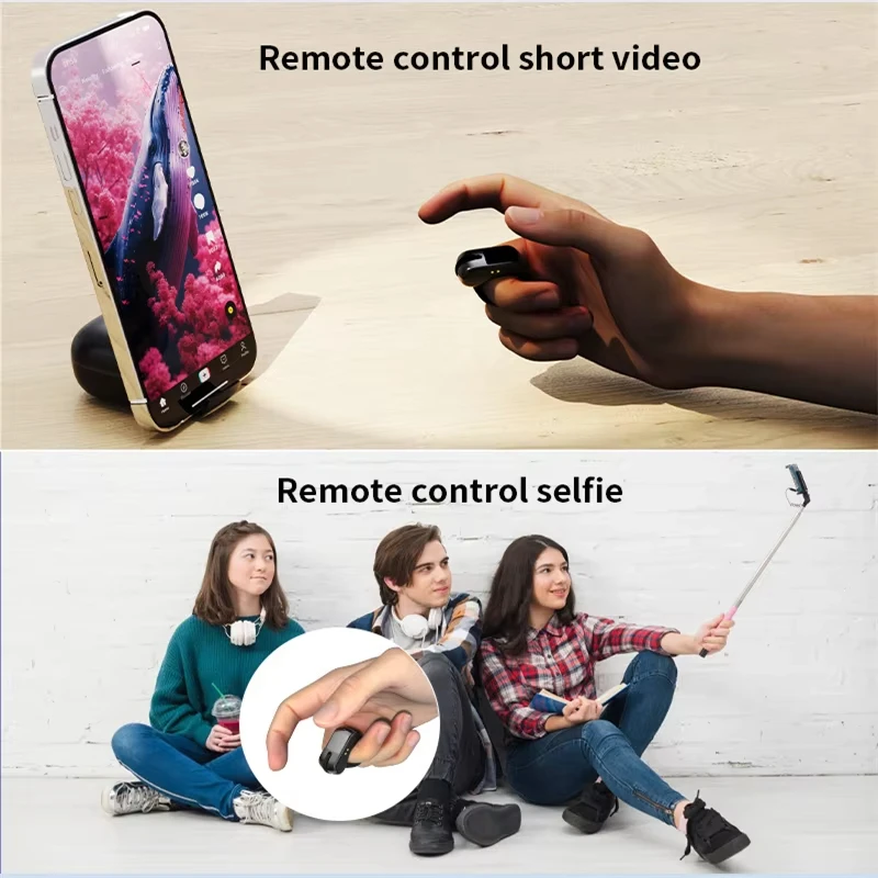 Anillo de ratón recargable Mini peso ligero Bluetooth 2,4G modo Dual amplio Compatible Control remoto escaneo de Selfie discurso de vídeo corto - imagen 5