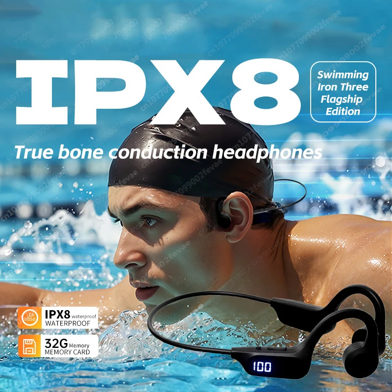 Auriculares inalámbricos de conducción ósea G3 Bluetooth 5,3 IPX8 impermeables en la oreja 32G de gran capacidad auriculares deportivos de natación en la oreja