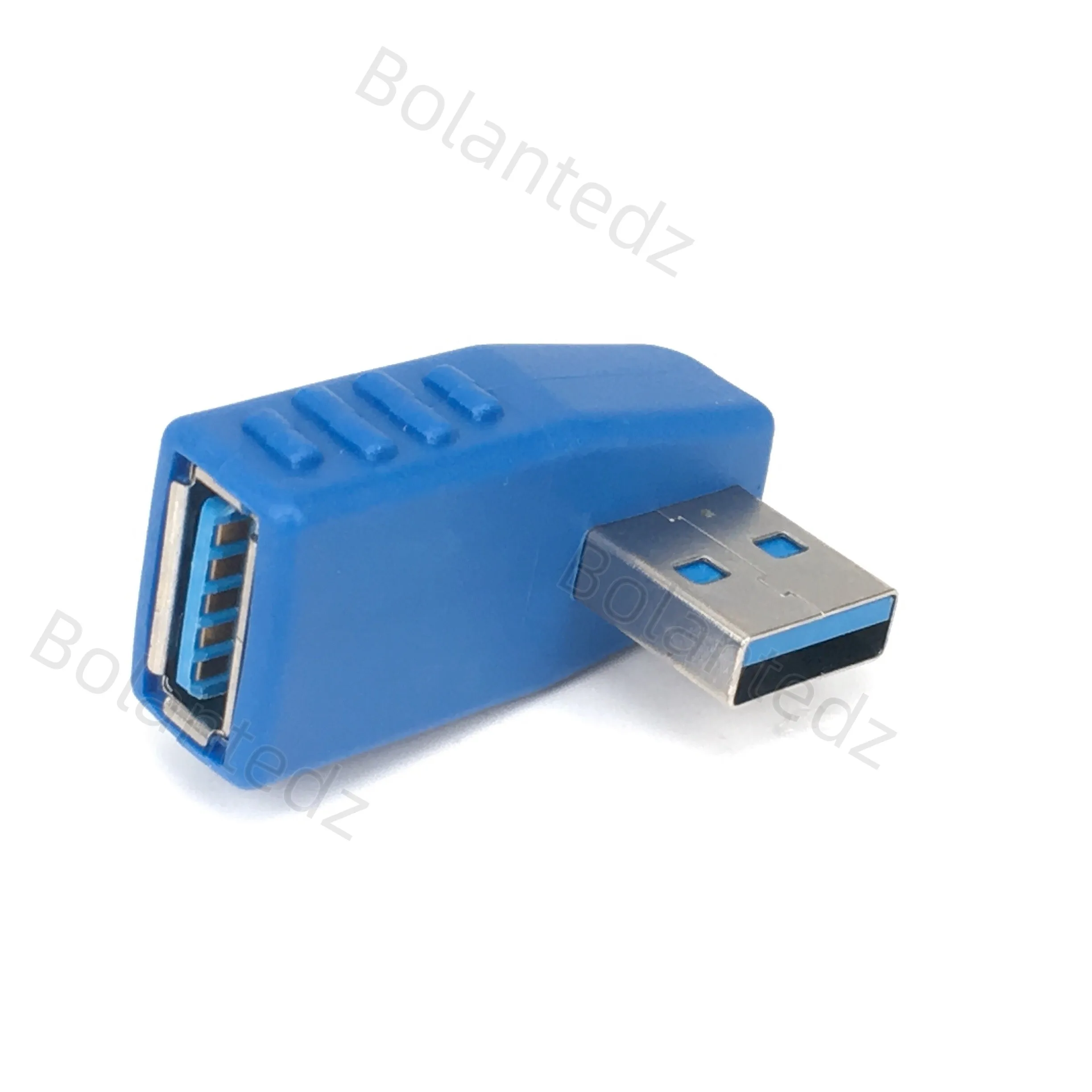Conector USB 2,0/3,0 90 grados Vertical izquierdo derecho arriba abajo en ángulo USB tipo A macho a hembra adaptador convertidor M/F negro/azul - imagen 3