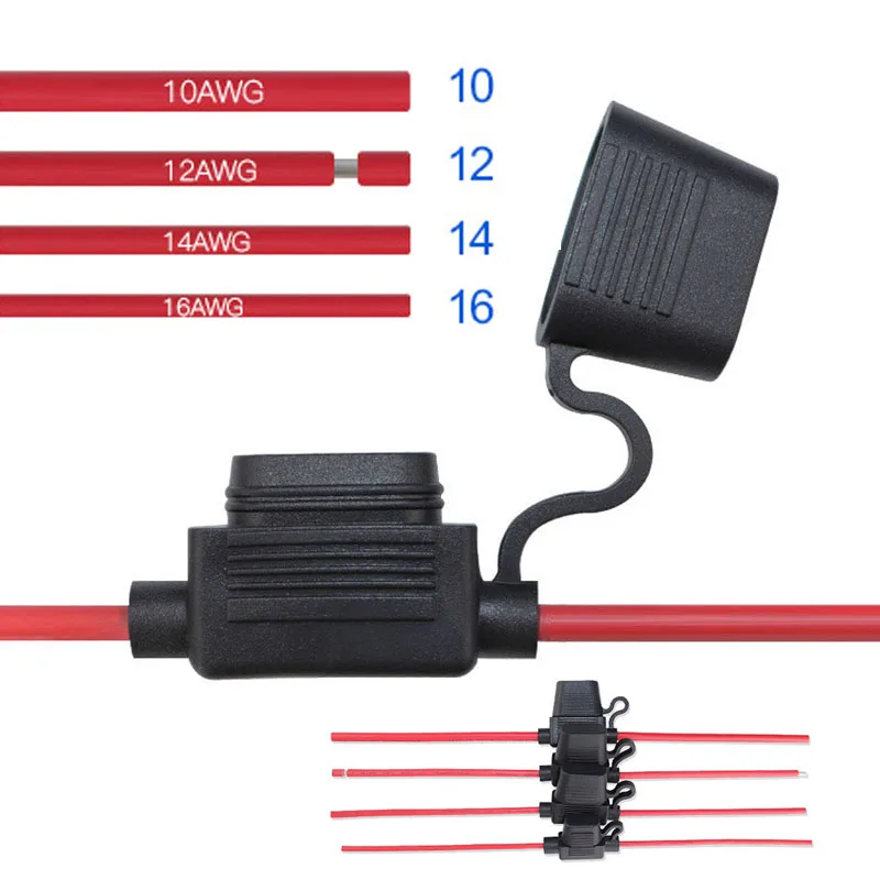 16/14/12/10AWG impermeable medio Auto fusible toma de corriente titular hoja de coche cable de fusible estándar 10A 20A 30A 50A fusible M20 - imagen 2