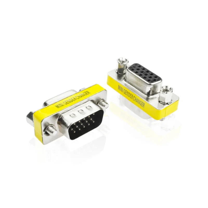 Adaptador de 5 uds HD15Pin VGA D corto Vga macho a hembra adaptador de vídeo adaptador extensible para Monitor vga