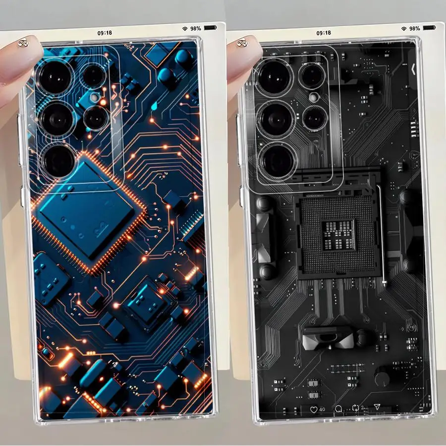 Funda de placa de circuito para Samsung Galaxy S10 Plus Note 10 20 Ultra S22 S24 FE S21 S23 S25 Ultra S20 funda suave - imagen 2