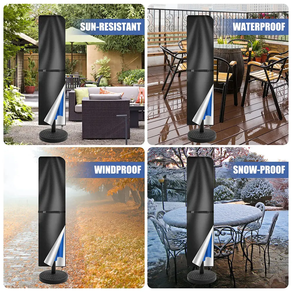 Cubierta protectora Anti-UV para exteriores, cubierta impermeable para sombrilla de Patio con cremallera, cubierta para sombrilla de Patio para sombrillas al aire libre - imagen 5