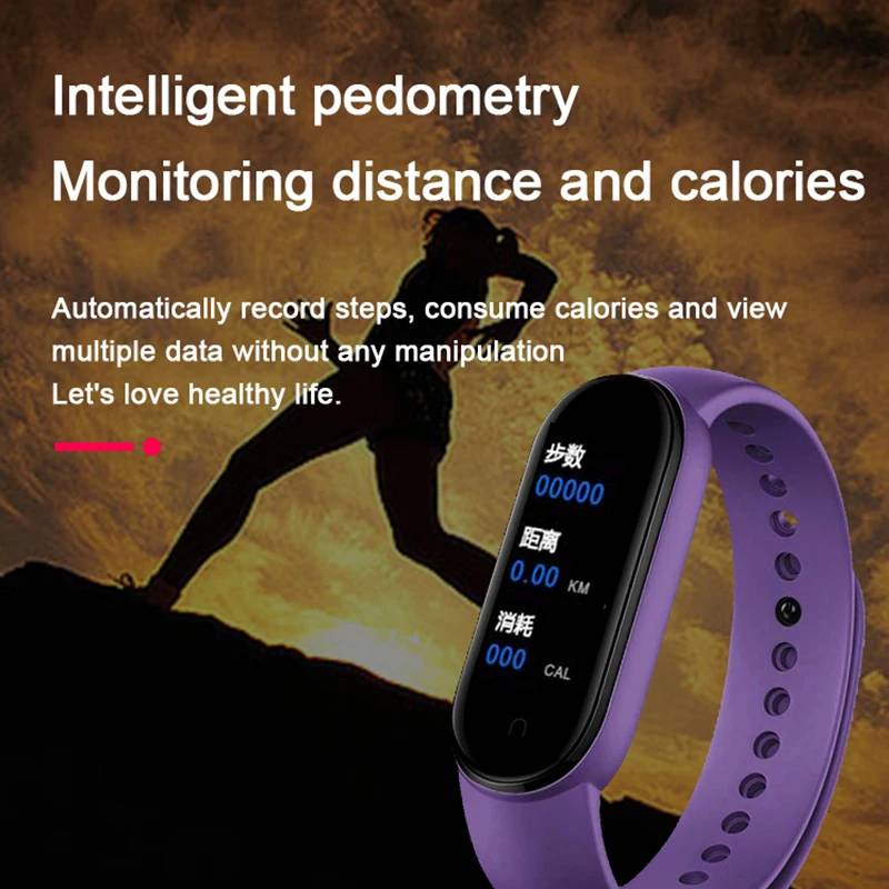 Montre intelligente Smartband fréquence cardiaque Smartwatch M7 Fitness Tracker pression artérielle Sport Bracelet pour Mi Band 7 hommes femmes - imagen 3