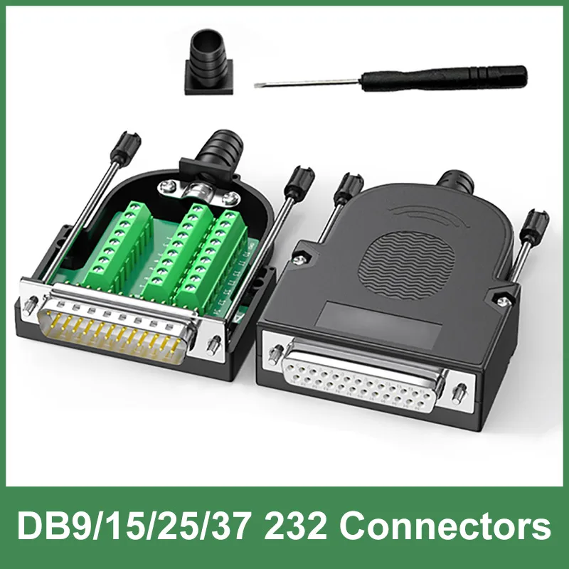 DB9 DB15 3 + 9 VGA macho hembra enchufe DB25 DB26 conector de ruptura sin soldadura 9 pines 15 pines 25 pines 26 pines 37 pines D-SUB conector RS232