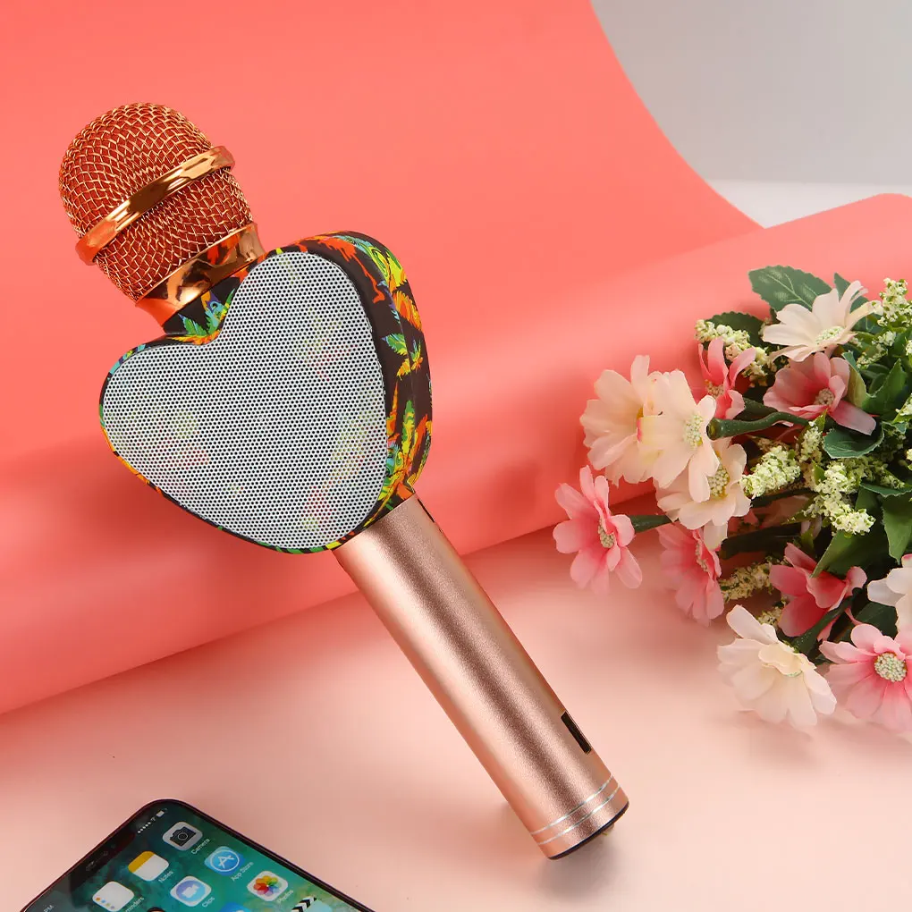 Micrófono inalámbrico compatible con Bluetooth, altavoz de mano DC5V, reproductor KTV para el hogar, receptor de Audio, suministros de micrófono de 1200mAh, negro - imagen 4