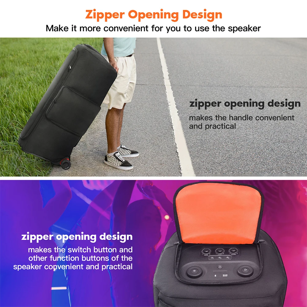 Estuche antipolvo para altavoz portátil con bolsillo para micrófono, bolsa de almacenamiento para altavoz de doble cara, resistente al agua para accesorios JBL Party Box 710 - imagen 3