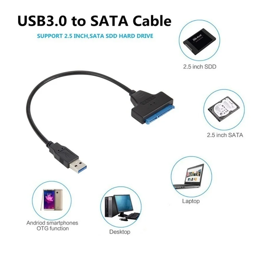 Cable SATA a USB 3.0 Adaptador para Disco Duro SSD – Hasta 6 Gbps - imagen 4