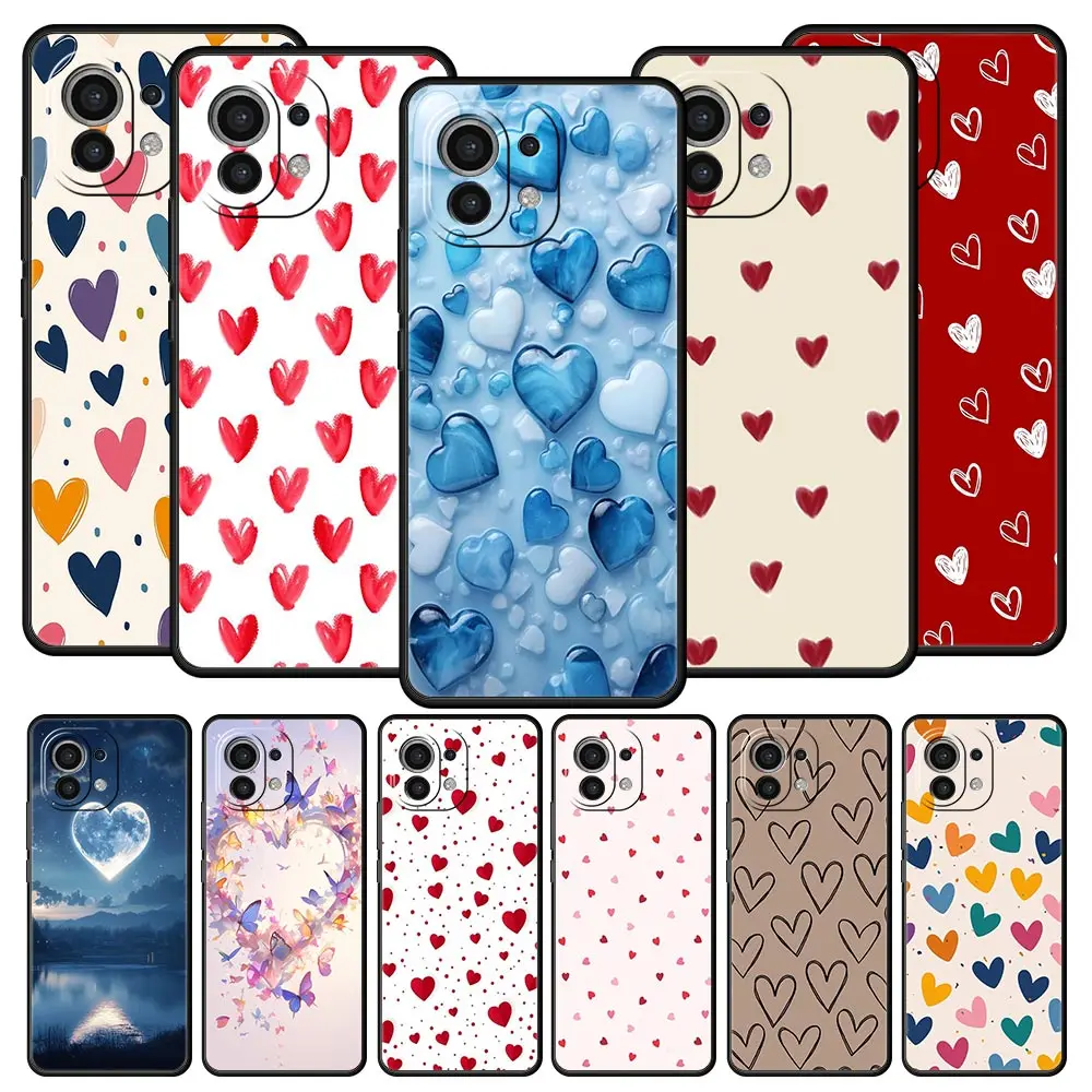 Funda de teléfono Love Heart para Xiaomi Mi 17 15T 15 14 14T 13T 12T Pro 12 13 Lite 5G 11T Poco X6 X7 X5 Pro funda suave