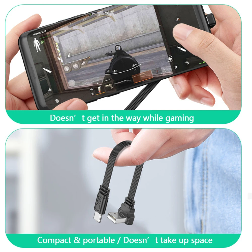 Cable de datos USB a tipo C con conector flexible de 360 grados Transferencia de datos USB 2.0 y cable flexible de silicona plano de entrega de energía 2A - imagen 3