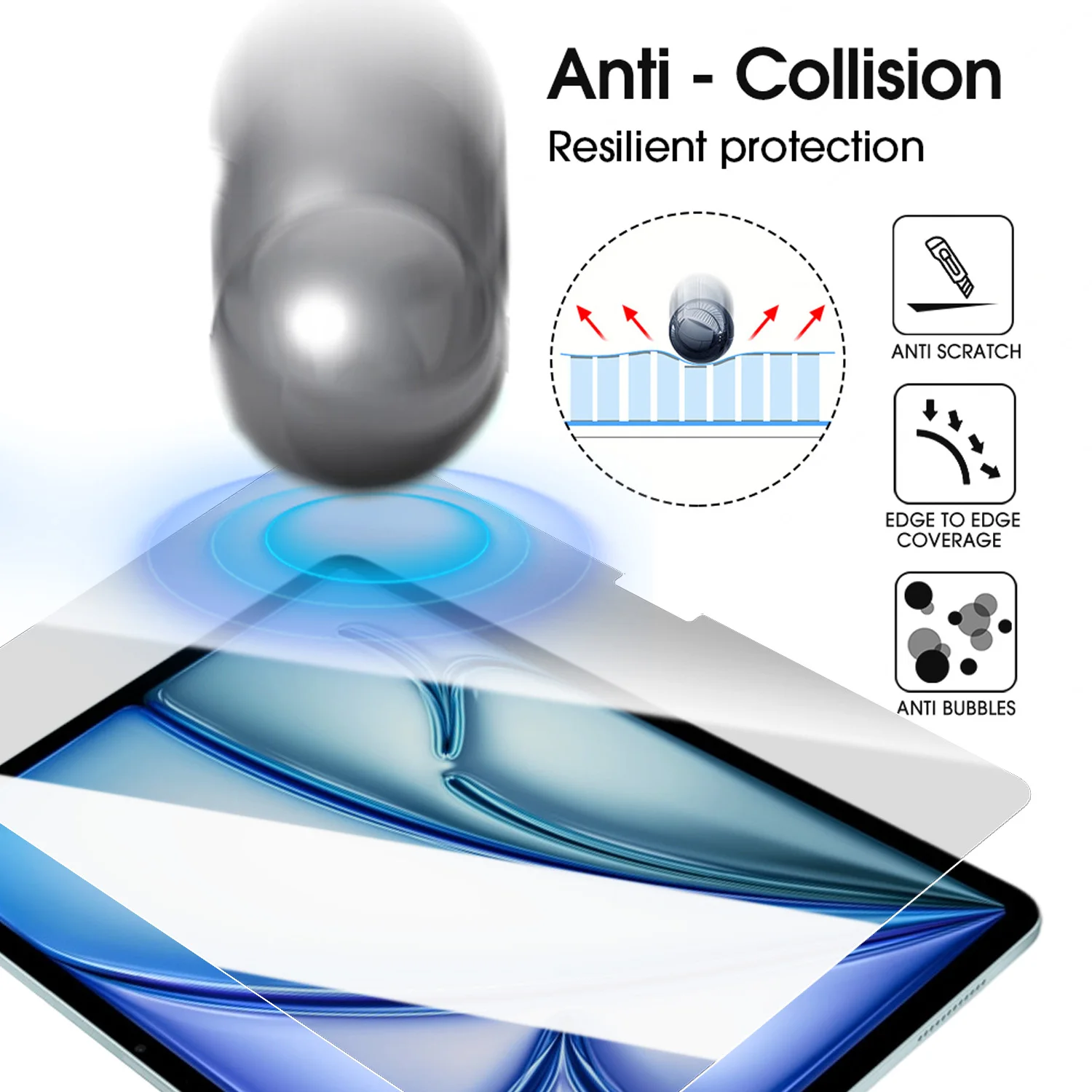 Protector de pantalla de vidrio templado de fácil instalación sin polvo para Apple iPad Pro 2025 películas protectoras de vidrio Ultra-HD de 11/13 pulgadas - imagen 4