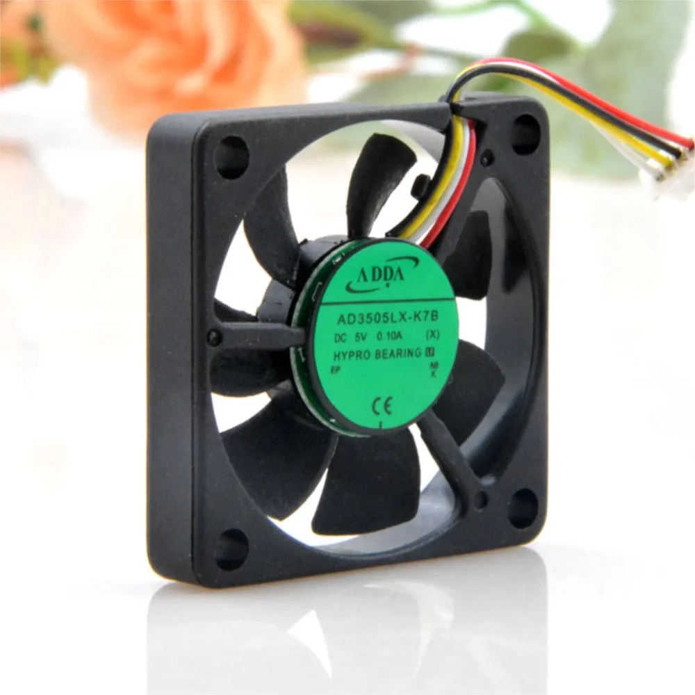 2 uds AD3505LX-K7B para ADDA 35mm 5V 0.10A ventilador de refrigeración de 4 cables, 6500RPM, 3,5CFM para PC, servidor y electrónica - imagen 2