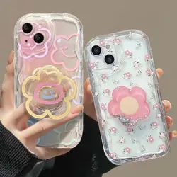Funda OPPO Reno 13F Floral 3D con Borde Ondulado Crema