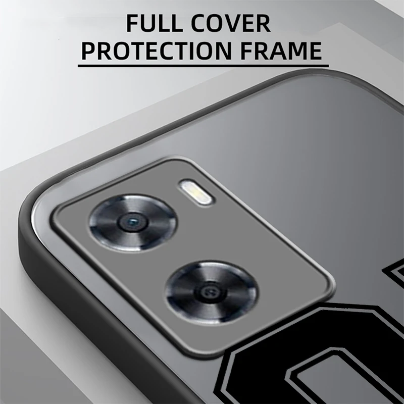 Funda de números de fútbol y baloncesto, arte esmerilado translúcido para OPPO X5 X3 A54S A5 A94 A16 A53S A57 A74 A72 A96 A98 A78 5G - imagen 4