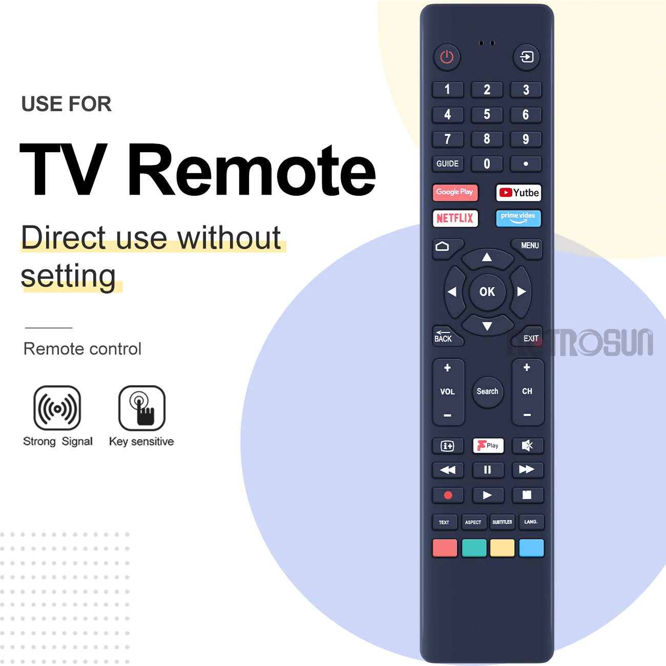 RM-C3250 Control remoto de TV reemplazado apto para JVC Remoto Polaroid/JVC/Logik/Hitachi Smart 4k HDTV Android TV - imagen 2
