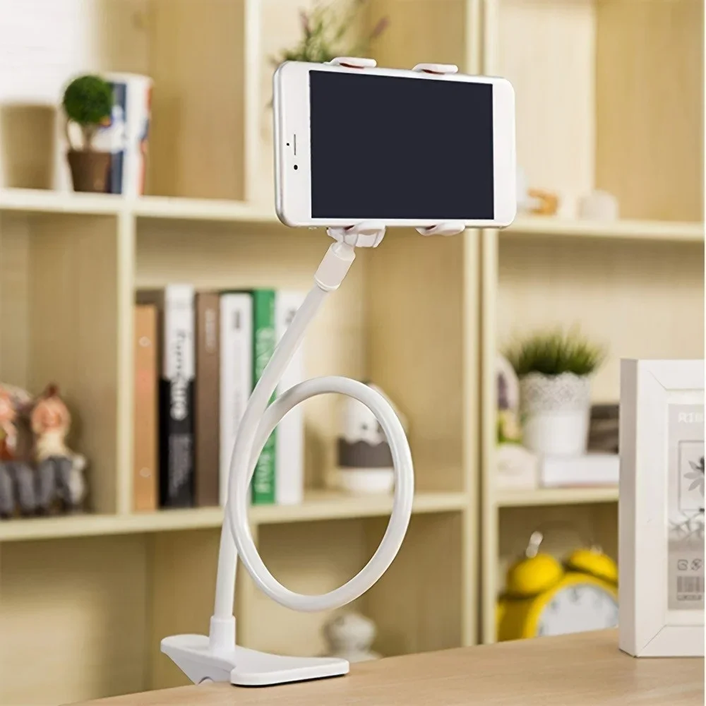 Soporte para teléfono móvil con Clip giratorio 360, soporte portátil Flexible para cama perezosa, soporte de escritorio para teléfonos inteligentes, soporte de Base para montaje en escritorio - imagen 4