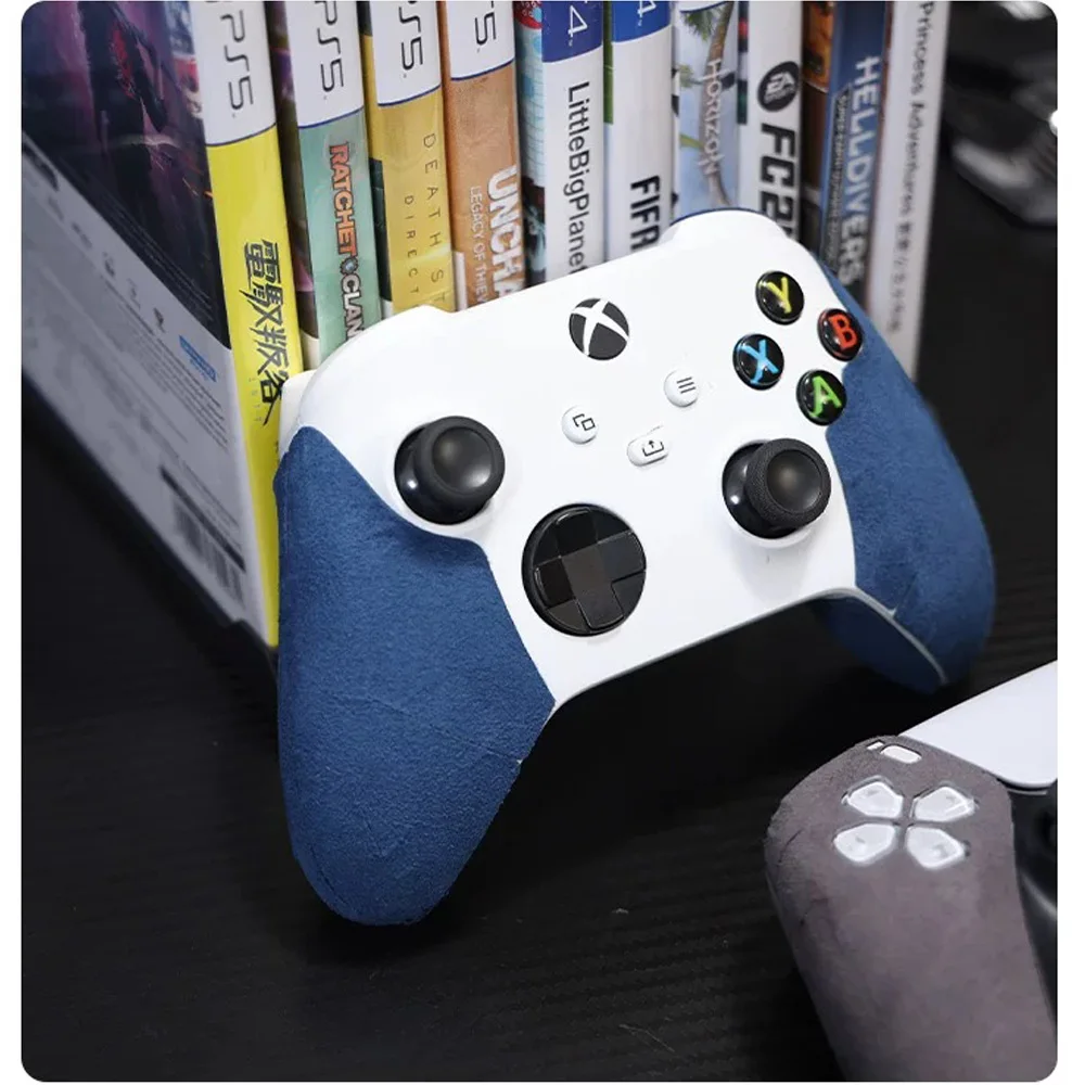 Empuñaduras de controlador, Material absorbente de sudor de cuero de gamuza antideslizante, envoltura de agarre de tacto suave, cinta de agarre para controlador Xbox One - imagen 4