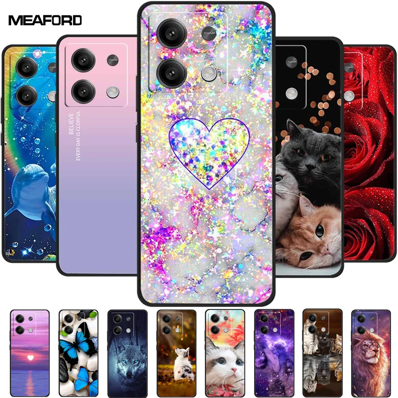 Para Redmi Note 13 Pro 5G Funda encantadora suave gatos pintados TPU Funda de silicona para Xiaomi Redmi Note 13 5G Funda Etui Note13 Pro Plus