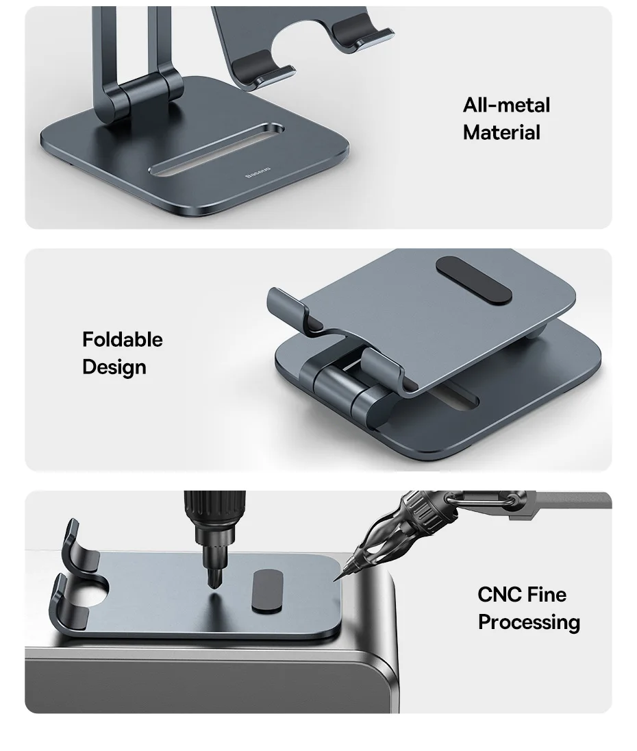 Soporte Baseus Metal - Construcción de aleación de aluminio premium