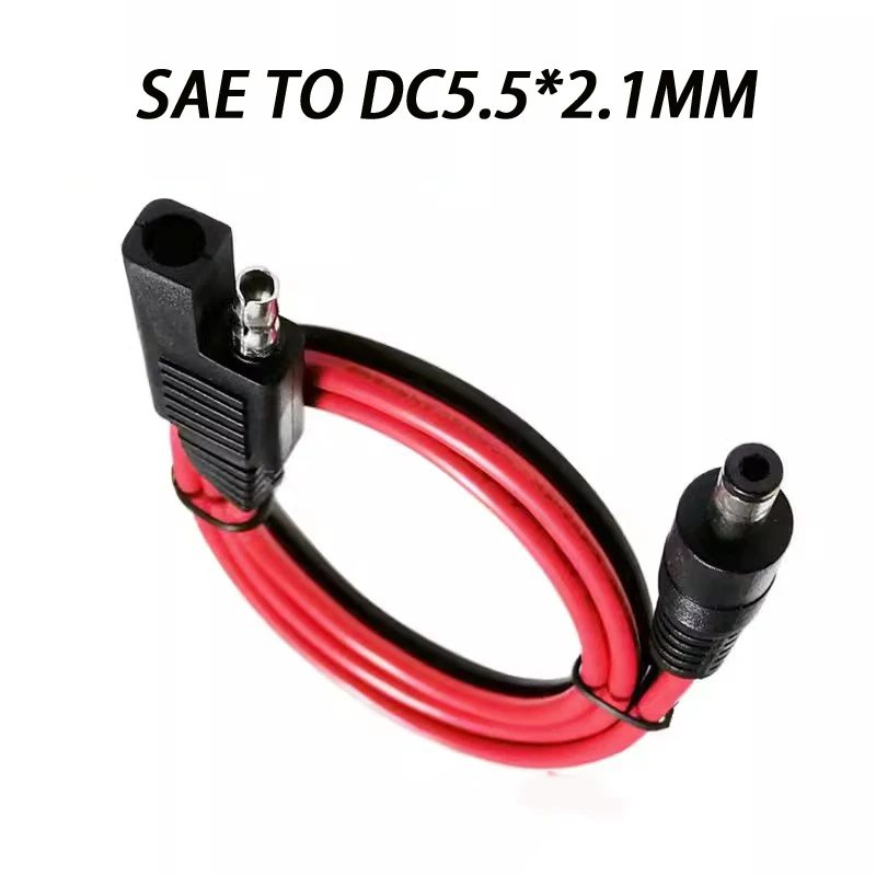 Cable adaptador de enchufe SAE a DC 5,5x2,1mm, convertidor macho y hembra para carmotocicletas, paneles solares RV, batería portátil, 60cm/2 pies, 14AWG - imagen 3