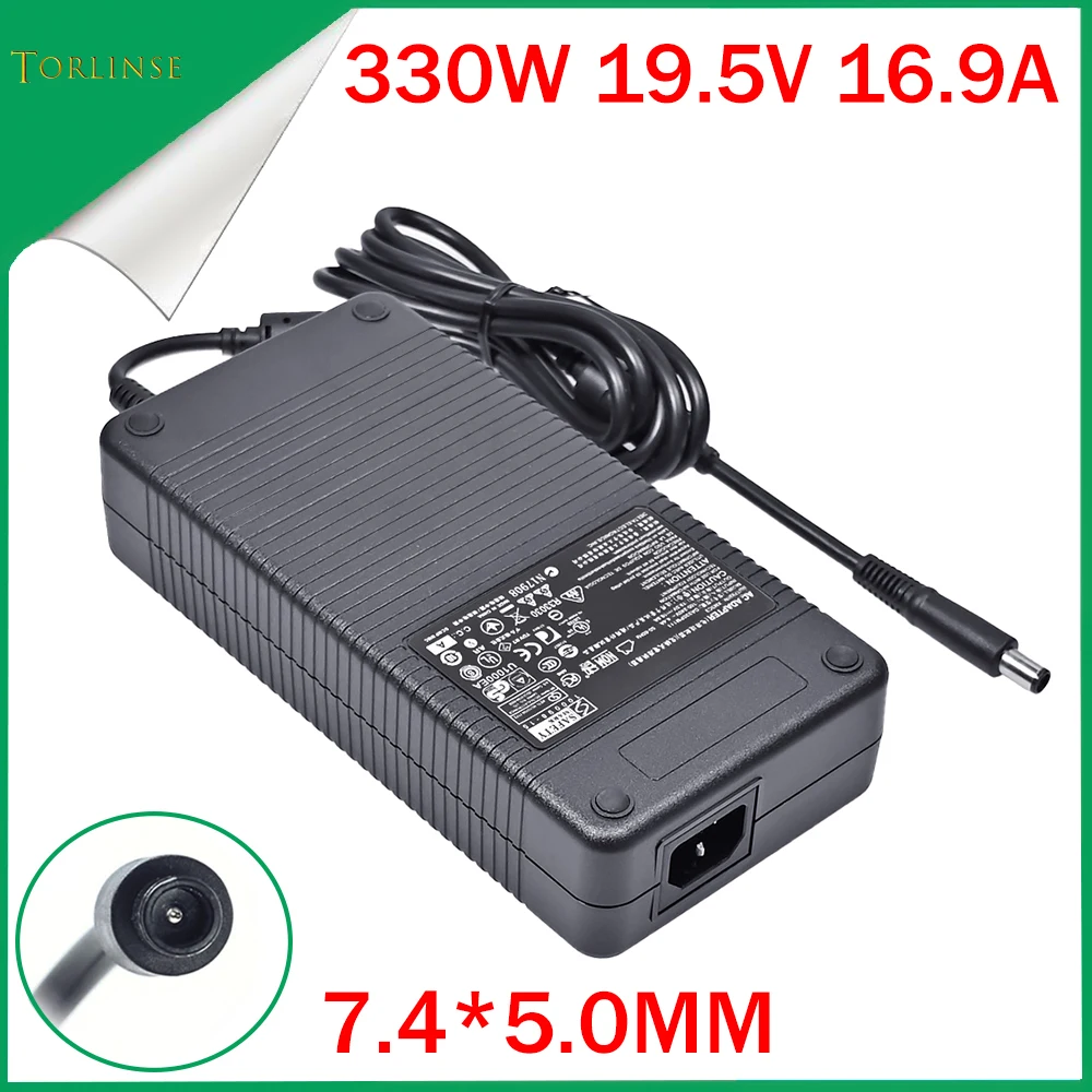 Cargador de 330W 19,5 V 16.9A 7,4*5,0mm ADP-330AB D adaptador de ordenador portátil para Dell Alienware M18X R1 R2 R3 17 R1 R4 R5 X51 R2 R3 Y90RR power