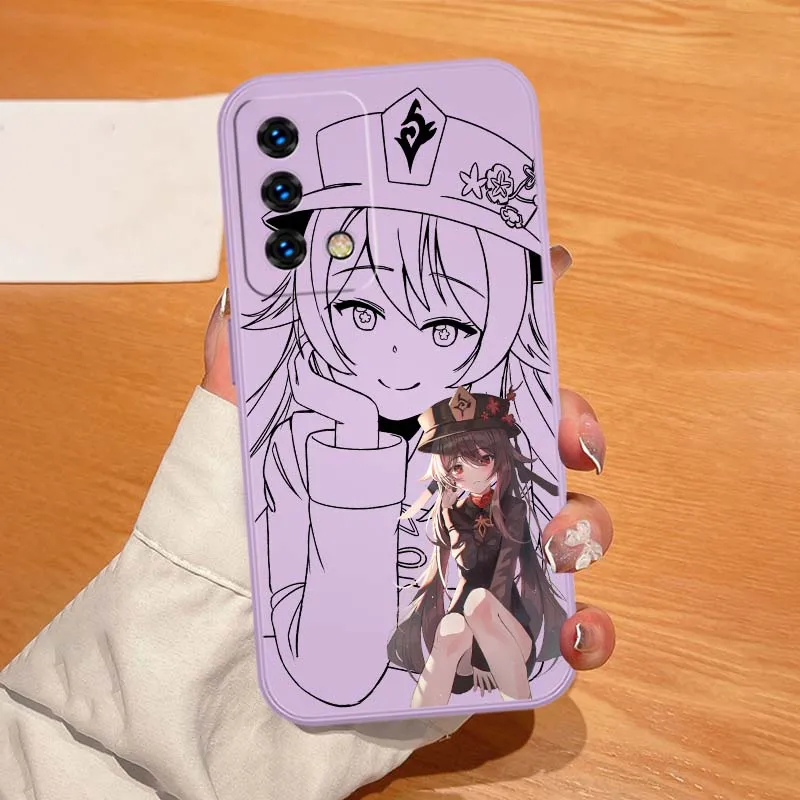 Hu Tao Chica de anime para OPPO Ace2 A98 A96 A95 A94 A92 A9 A80 A78 A77 A76 A74 A73 A72 A60 A6 Pro Funda de teléfono - imagen 3