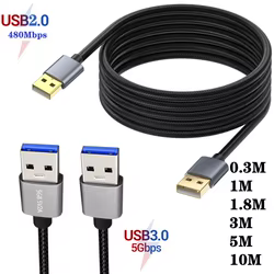 Cable extensión USB-A para PC, disco duro y webcam