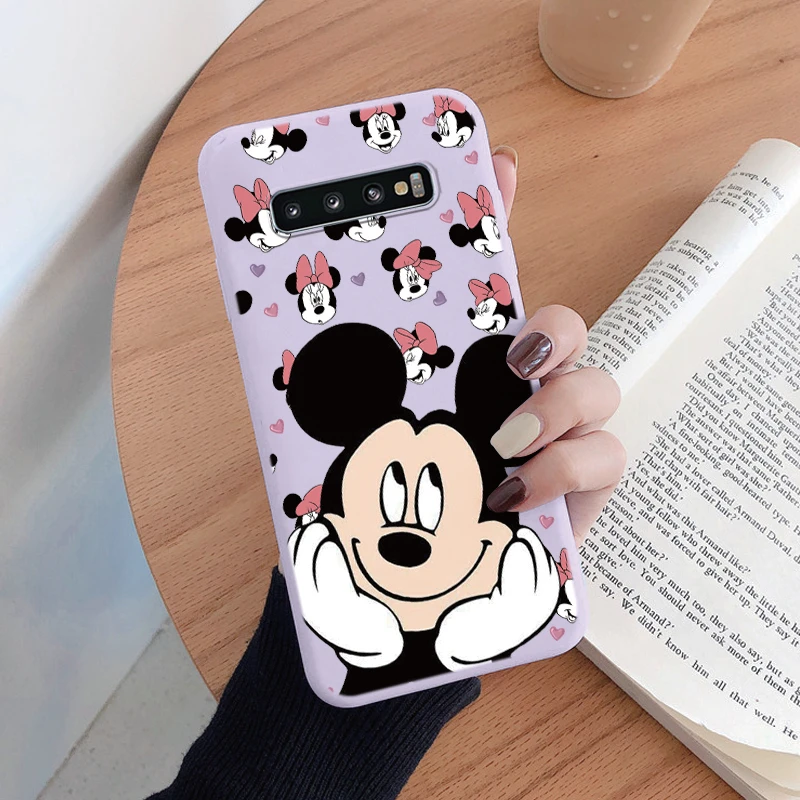 Para Samsung S10 S 10 Plus S10E funda de teléfono Linda rosa Mickey Minnie suave TPU protección a prueba de golpes para Samsung Galaxy S10 - imagen 5