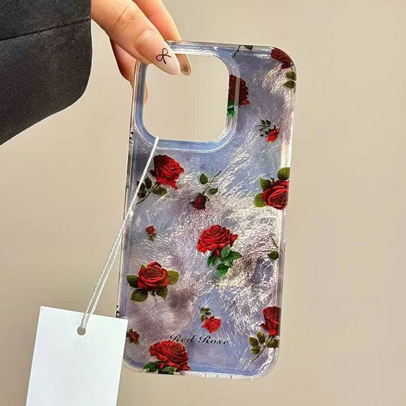 Patrón de vórtice lindo Vintage Rosa silicona suave funda de teléfono para iPhone 17 16 Pro Max 15 14 13 12 11 Pro XS XR X SE 7 8 Plus cubierta - imagen 4