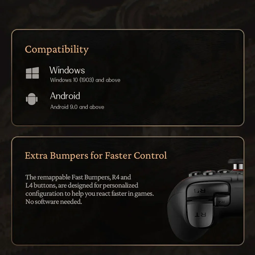 8BitDo Black Myth Wukong Gamepads PC Ultimate 2C controlador de juegos Windows 10 11 Steam Raspberry Pi Android efecto Hall Joystick - imagen 5