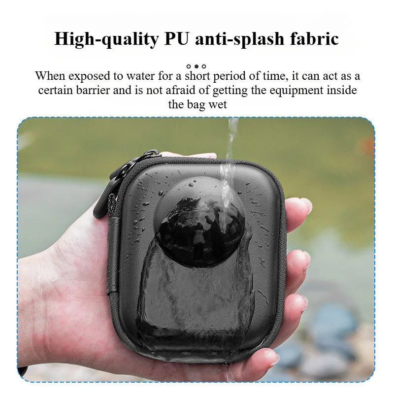 Mini funda de cámara para DJI Osmo 360, Estuche de transporte de viaje portátil, bolsa de almacenamiento de PU antiarañazos, estuche organizador para accesorios - imagen 4
