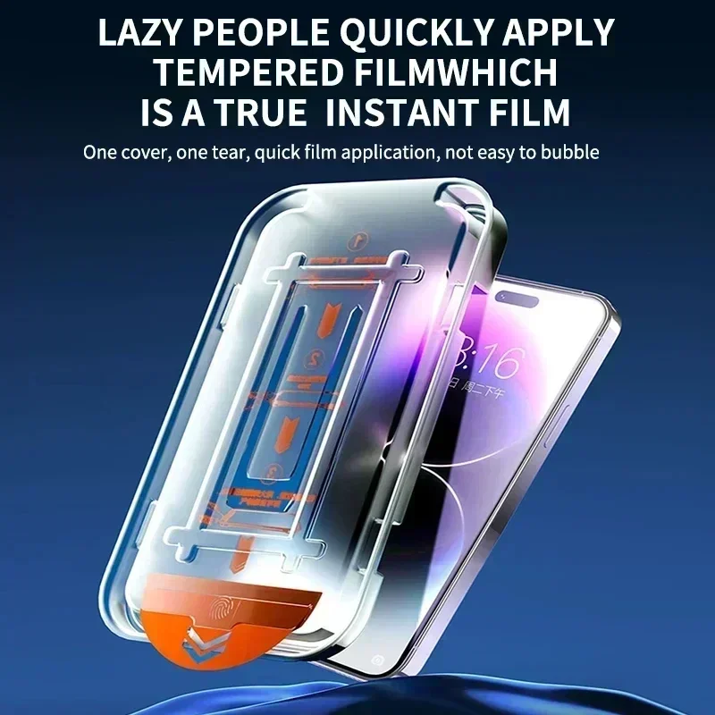 2 uds privacidad HD vidrio templado para iPhone 15 14 13 12 11 16 Pro Max 15 Plus Protector de pantalla con cubierta de montaje de alineación - imagen 5