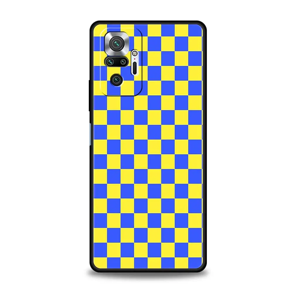 Funda de teléfono para Xiaomi Redmi Note 14 13 12 5G 11 10 Pro Plus 4G 9S 9 14C 13C 12C 10C 9C 9A cubierta Retro clásico tablero de ajedrez rejilla - imagen 3