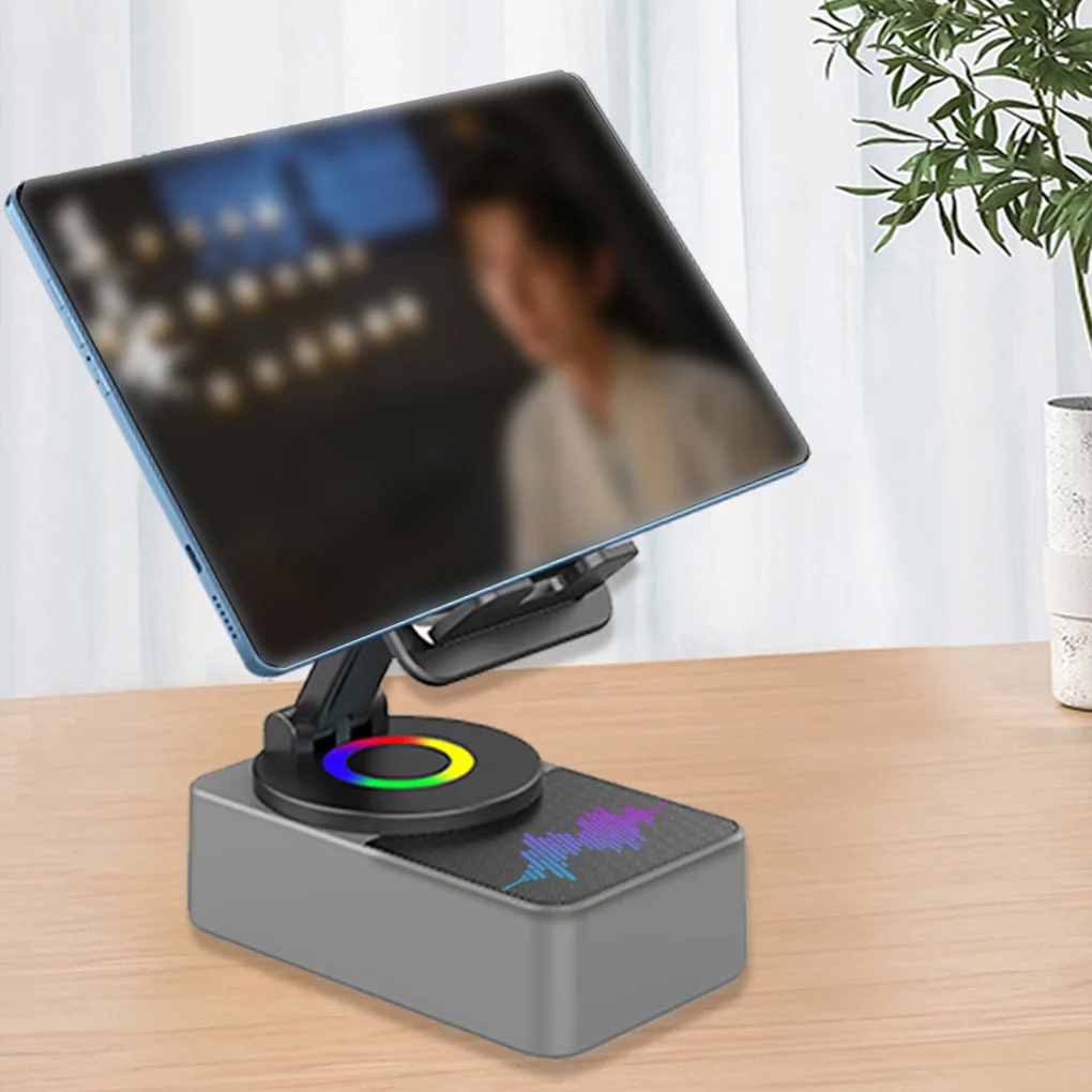 Altavoz Bluetooth 3 en 1, caja de sonido, soporte de rotación de 360 grados, soporte plegable para teléfono, altavoz portátil tipo banco de energía - imagen 2