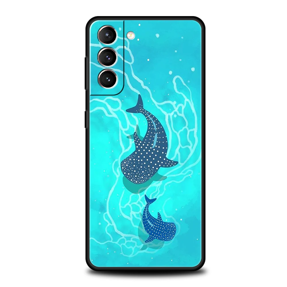 Funda de teléfono con diseño de tiburón y ballena oceánica para Samsung Galaxy S25 S24 S23 S22 Ultra S20 S21 FE 5G S10 S9 Plus S10E, funda suave de TPU - imagen 5