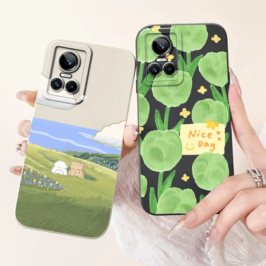 Funda de teléfono para Realme GT Neo 3 RMX3561, cubierta elegante pintada en caramelo, 6,7 ", a prueba de golpes, Realme GT Neo3, 150W, suave, TPU - imagen 3