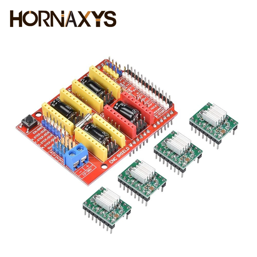 Máquina de grabado CNC Shield V3/impresora 3D + 4 Uds A4988/4 Uds DRV8825 controlador de Motor paso a paso con placa de expansión del controlador del disipador de calor - imagen 3