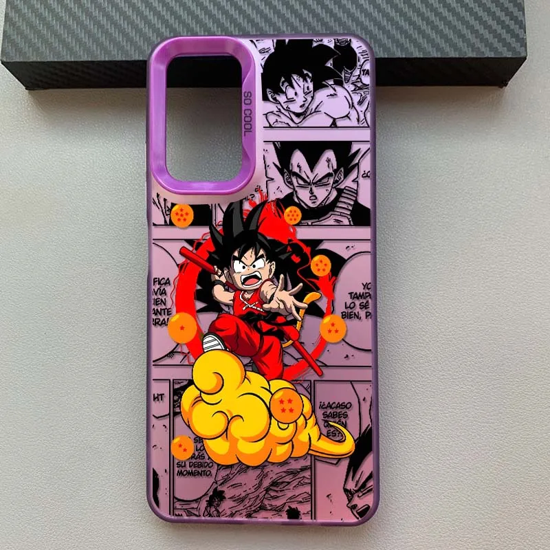 D-Dragon Ball Son Goku funda de dibujos animados para Redmi Note 14 13 12 11 10 9 8 Pro Plus funda de teléfono plateada colorida - imagen 5