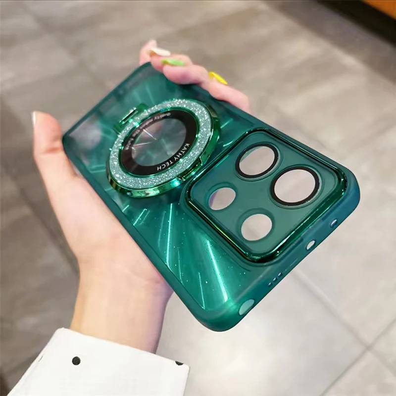 Para Tecno Pova 6 Neo 7 POVA 6 4G POVA6 pro 5G Funda trasera Funda de teléfono soporte de brillo cámara protección a prueba de golpes Funda