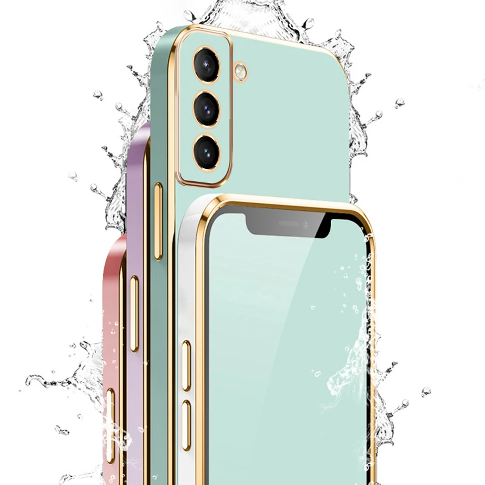 Para Samsung Galaxy S23 S22 S21 S20 S22 + 23 S21 Ultra S10 Plus S20 FE S22Ultra S23Ultra S21FE funda de teléfono de lujo chapado 6D - imagen 4