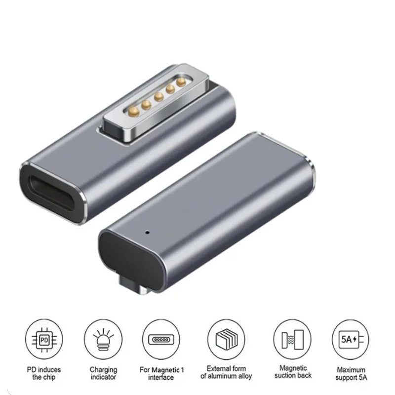 Convertidor de enchufe de carga rápida de 60W, adaptador PD hembra USB C tipo C para Apple Magsafe 1 2 MacBook Pro, adaptador convertidor de enchufe magnético - imagen 3