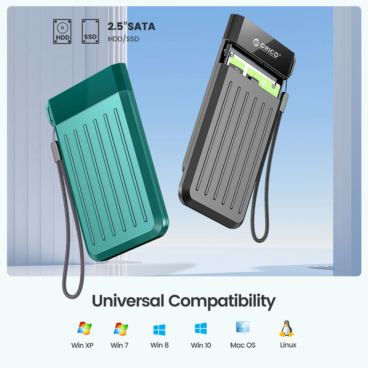 ORICO HDD Case 2,5 SATA a USB 3,0 adaptador carcasa de disco duro para disco SSD HDD Box tipo C 3,1 carcasa HD carcasa de disco duro externo - imagen 5